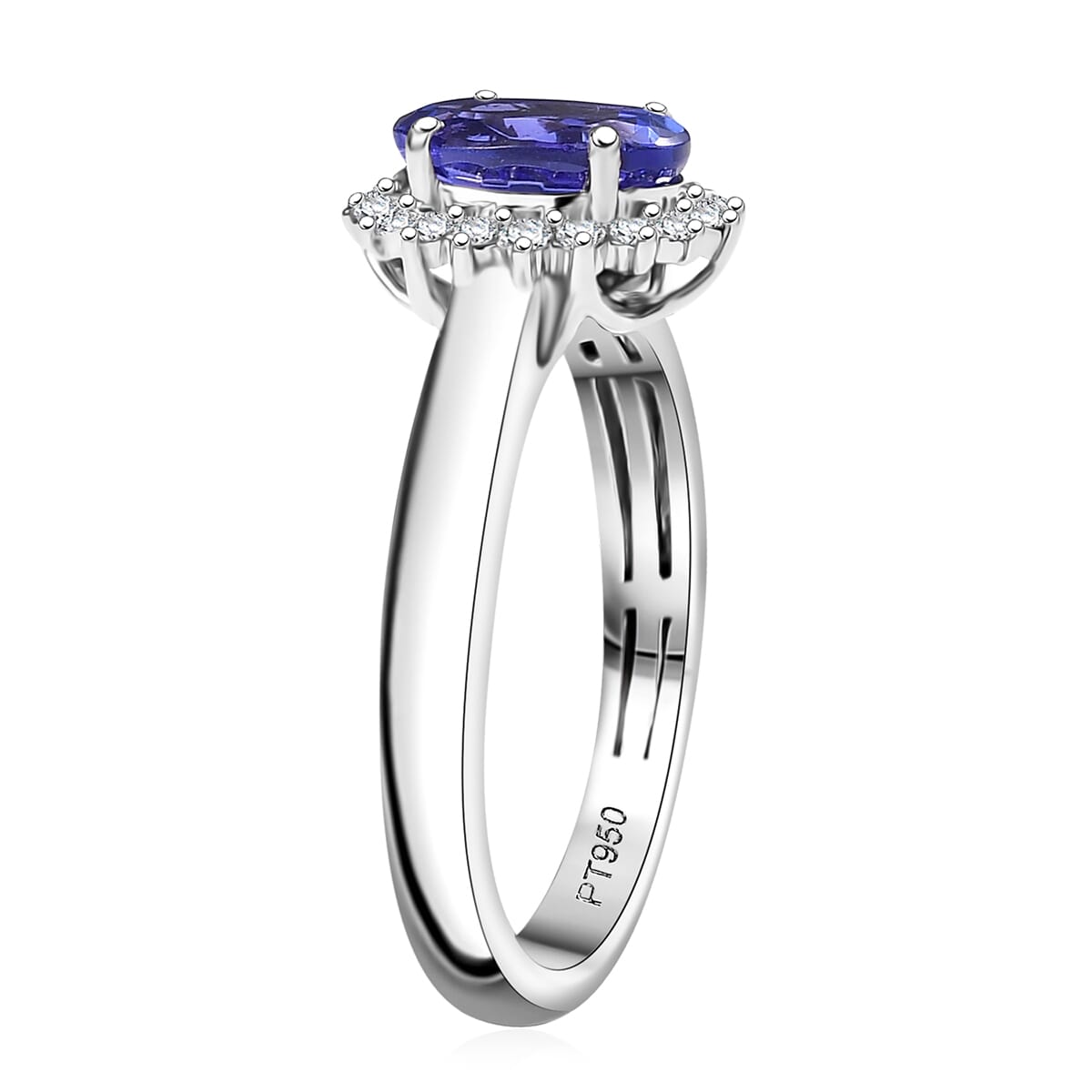 Certified & Appraised Rhapsody AAAA Tanzanite and Diamond E-F VS 1.70 ctw Sunburst Ring in 950 Platinum (Size 10.0) 5.50 Grams (Del. in 10-15 Days) image number 3