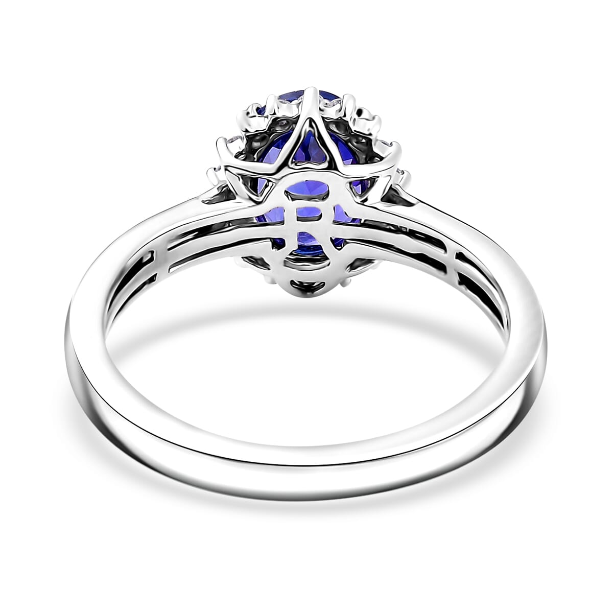 Certified & Appraised Rhapsody AAAA Tanzanite and Diamond E-F VS 1.70 ctw Sunburst Ring in 950 Platinum (Size 10.0) 5.50 Grams (Del. in 10-15 Days) image number 4