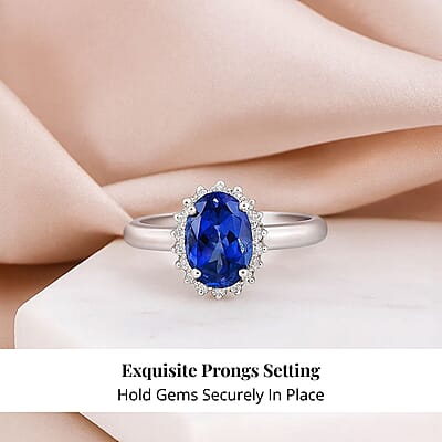 Certified & Appraised Rhapsody AAAA Tanzanite and Diamond E-F VS 1.70 ctw Sunburst Ring in 950 Platinum (Size 10.0) 5.50 Grams