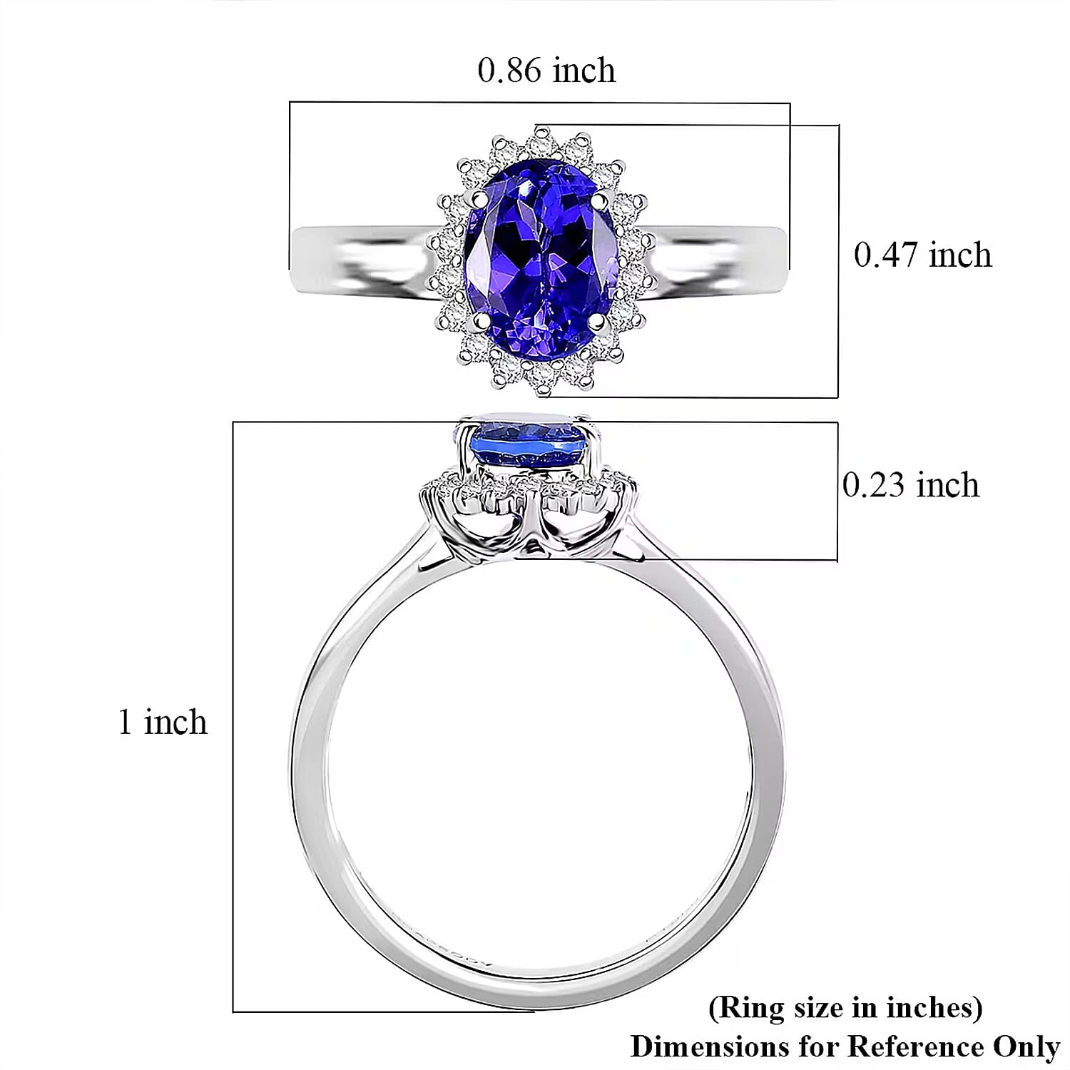Certified & Appraised Rhapsody 950 Platinum AAAA Tanzanite, Diamond (E-F, VS) Sunburst Ring (Size 10.0) (5.50 g) (Del. in 10-15 Days) 1.70 ctw