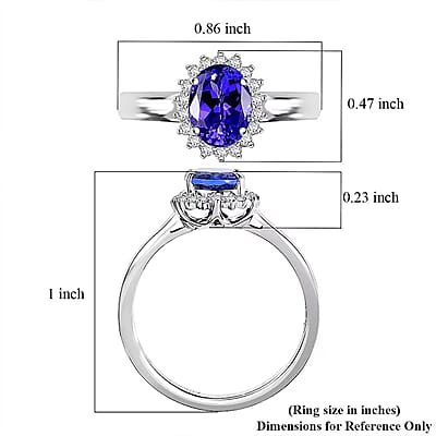 Certified & Appraised Rhapsody AAAA Tanzanite and Diamond E-F VS 1.70 ctw Sunburst Ring in 950 Platinum (Size 10.0) 5.50 Grams