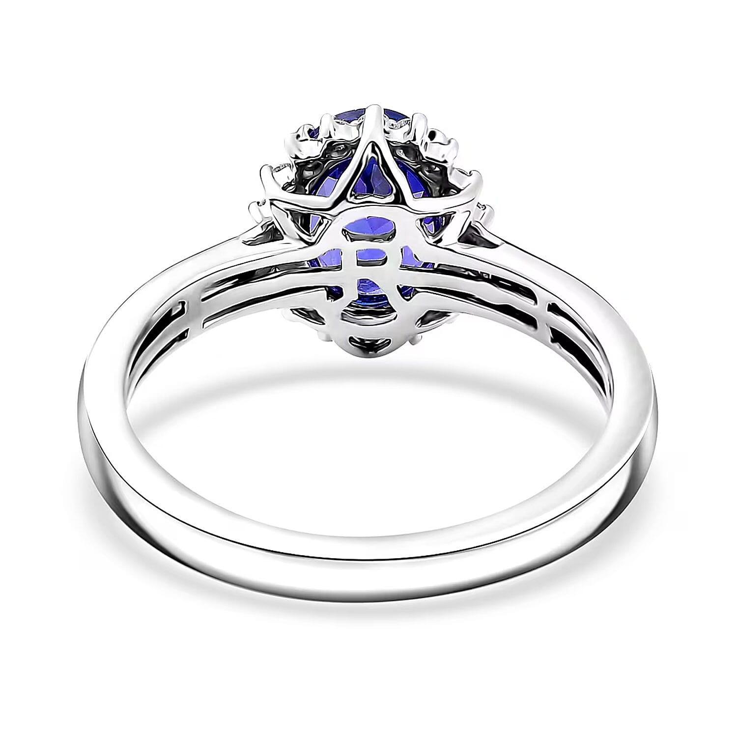 Certified & Appraised Rhapsody 950 Platinum AAAA Tanzanite, Diamond (E-F, VS) Sunburst Ring (Size 10.0) (5.50 g) (Del. in 10-15 Days) 1.70 ctw