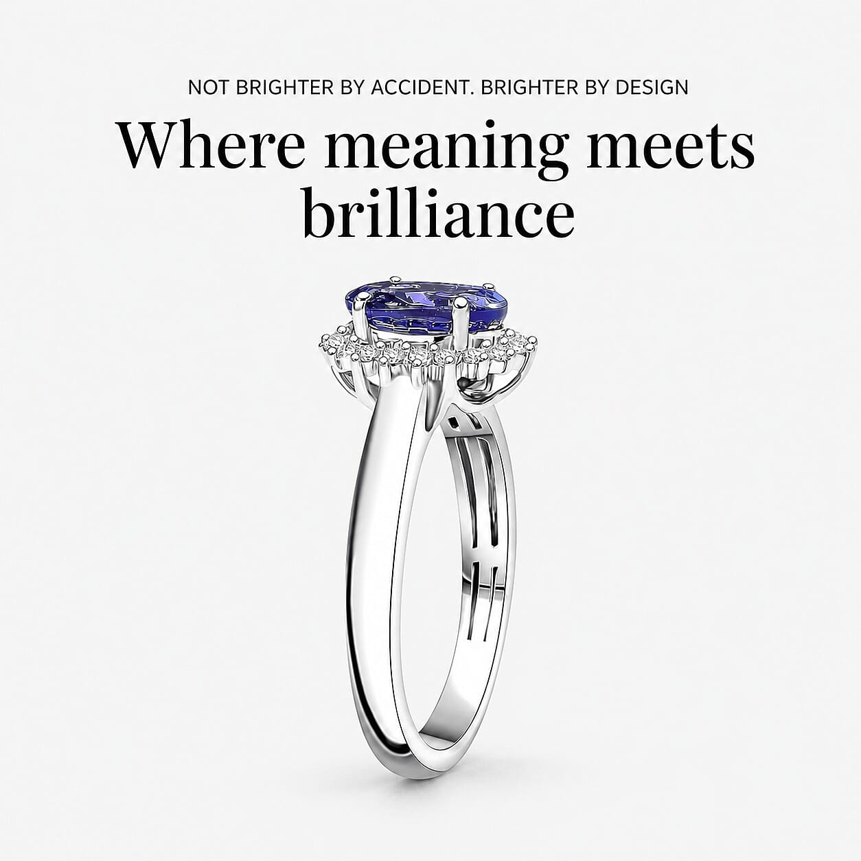 Certified & Appraised Rhapsody AAAA Tanzanite and Diamond E-F VS 1.70 ctw Sunburst Ring in 950 Platinum (Size 9.0) 5.50 Grams