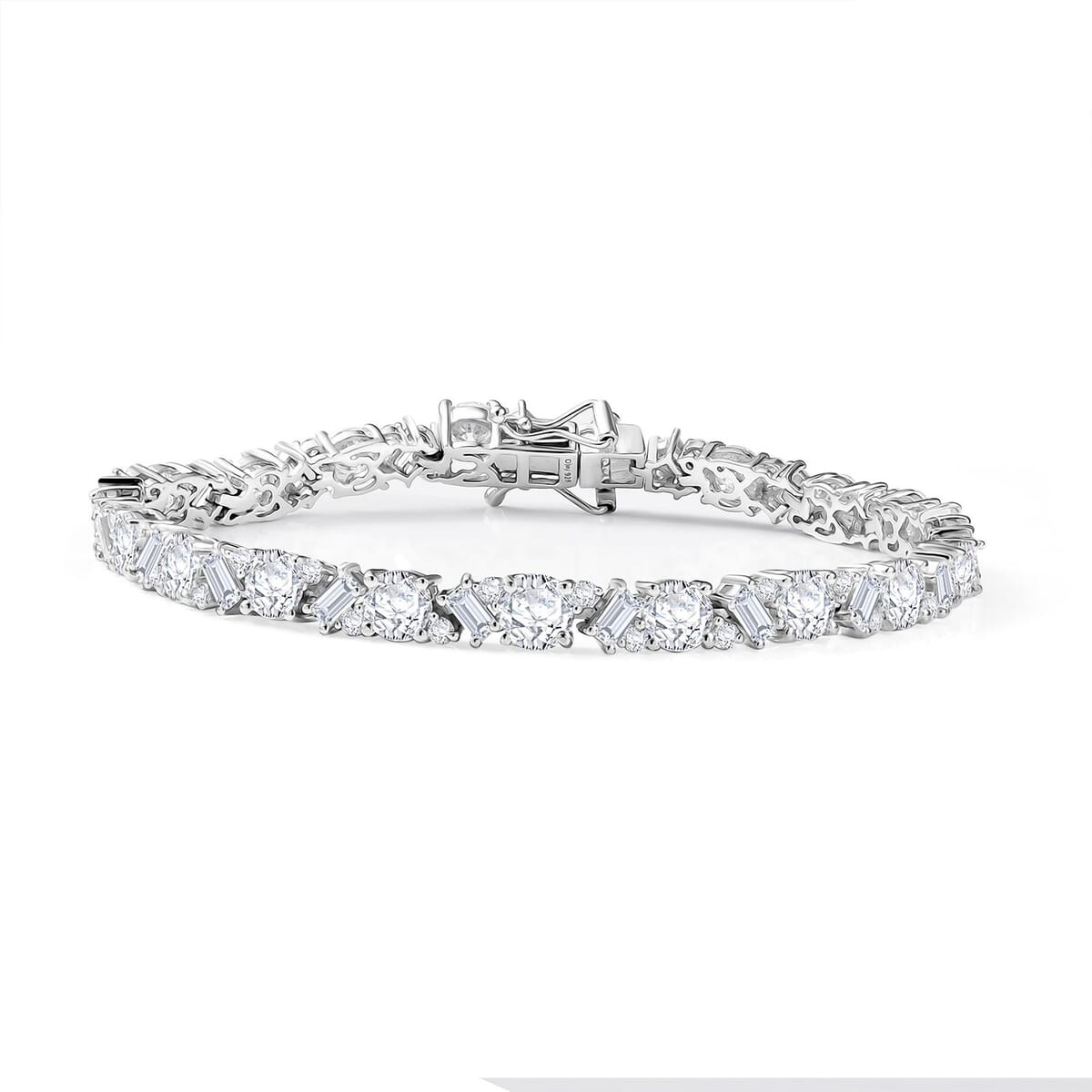 D'Joy Moissanite 11.80 ctw Stars and Constellations Bracelet in Rhodium Over Sterling Silver (7.25 In) image number 0