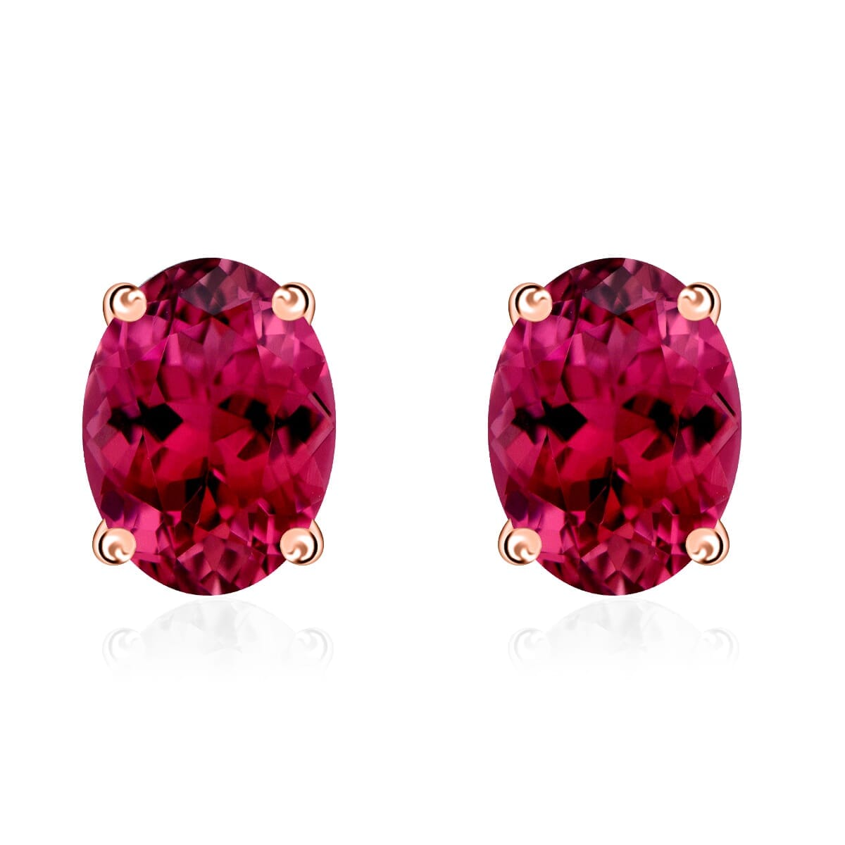 Rhapsody Premium Ouro Fino Rubellite 1.65 ctw Solitaire Stud Earrings in 18K Rose Gold image number 0