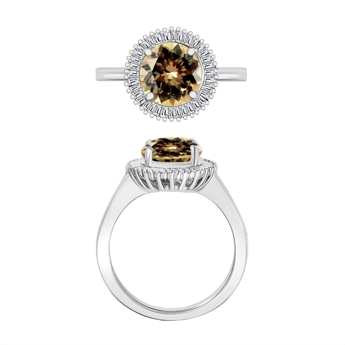 Rhapsody AAAA Turkizite and E-F VS2 Diamond Ring in 18K White Gold (Size 7.0) 5.30 Grams 2.47 ctw image number 3