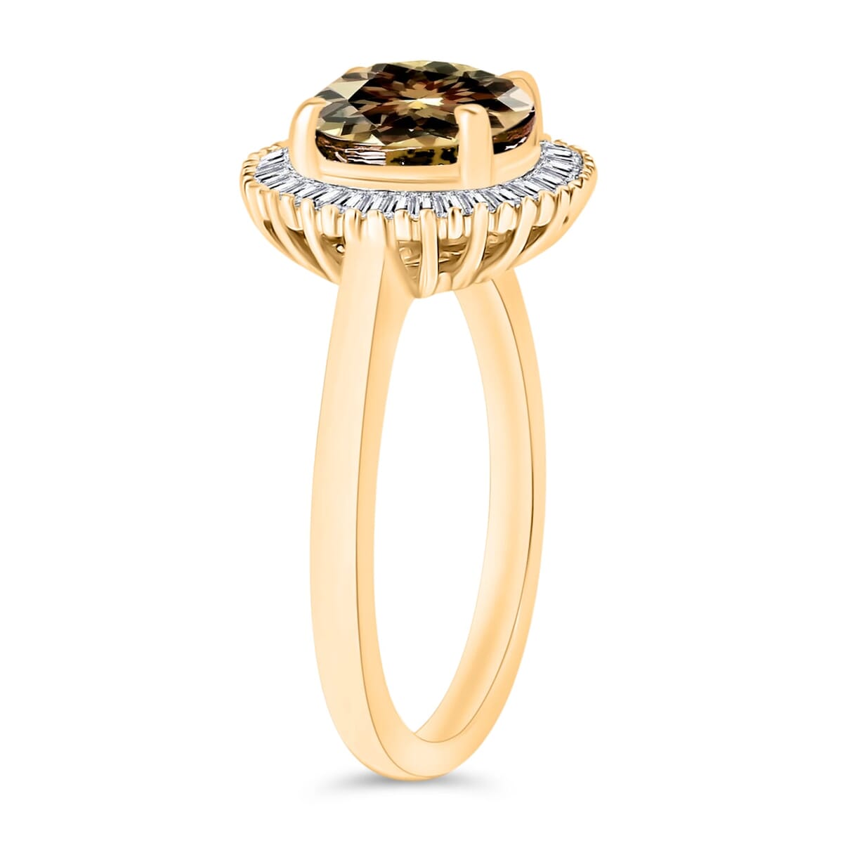 Rhapsody AAAA Turkizite and E-F VS2 Diamond Ring in 18K Yellow Gold (Size 5.0) 5.30 Grams 2.47 ctw image number 2
