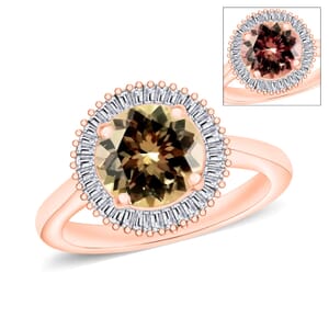 Rhapsody AAAA Turkizite and E-F VS2 Diamond Ring in 18K Rose Gold (Size 7.0) 5.30 Grams 2.47 ctw