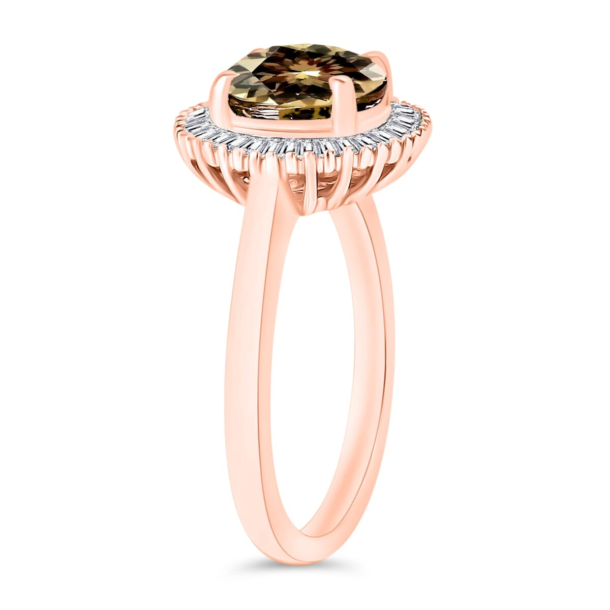 Rhapsody AAAA Turkizite and E-F VS2 Diamond Ring in 18K Rose Gold (Size 7.0) 5.30 Grams 2.47 ctw image number 2