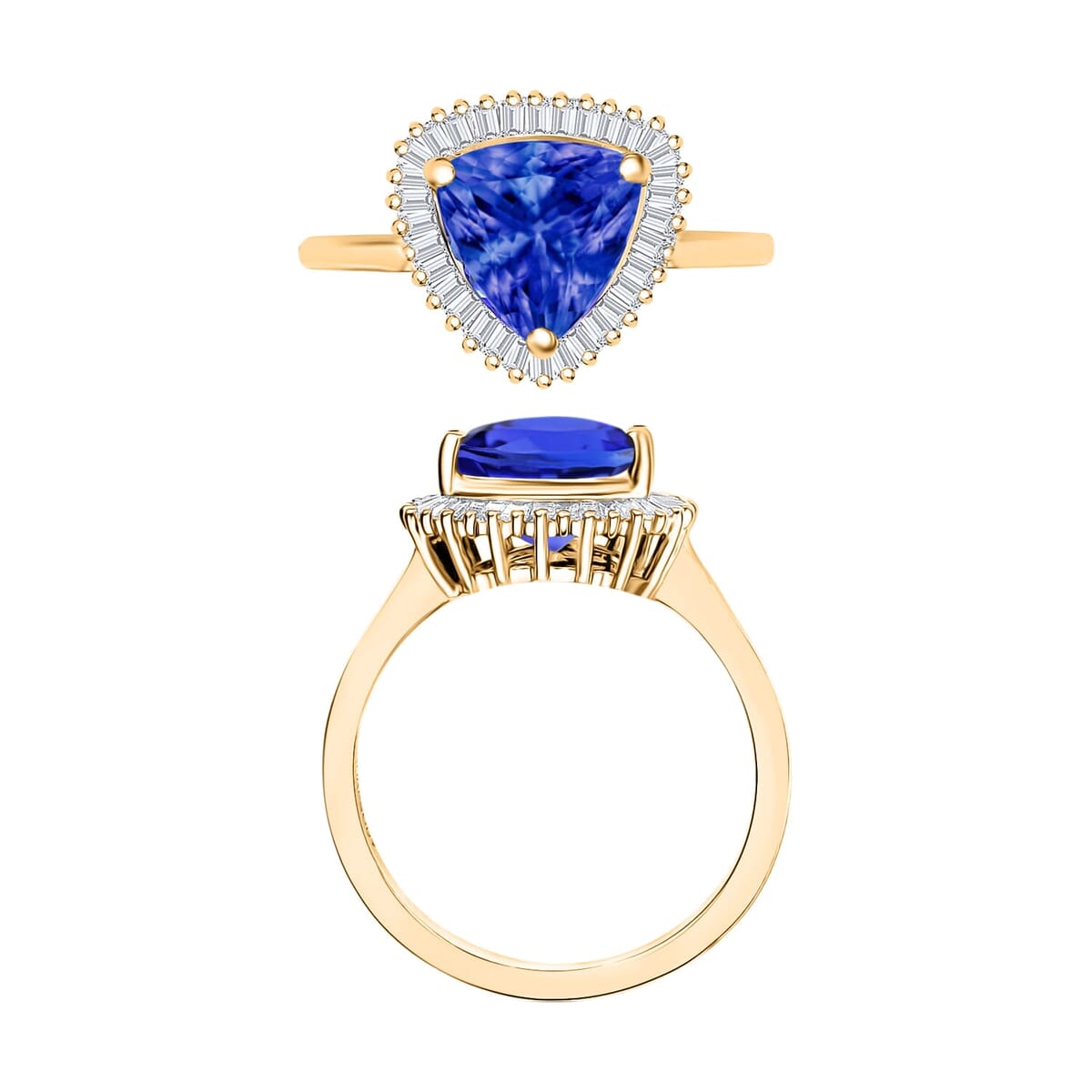 Rhapsody AAAA Tanzanite and E-F VS2 Diamond Ring in 18K Yellow Gold (Size 5.0) 5.70 Grams 2.51 ctw image number 3