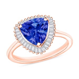 Rhapsody AAAA Tanzanite and E-F VS2 Diamond Ring in 18K Rose Gold (Size 12.0) 5.70 Grams 2.51 ctw