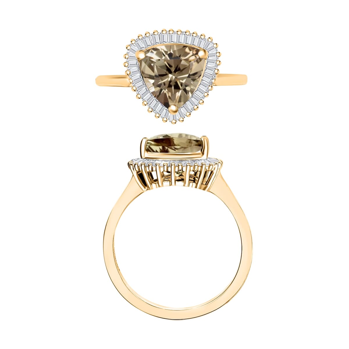 Rhapsody AAAA Turkizite and E-F VS2 Diamond Ring in 18K Yellow Gold (Size 8.5) 5.70 Grams 2.51 ctw image number 3