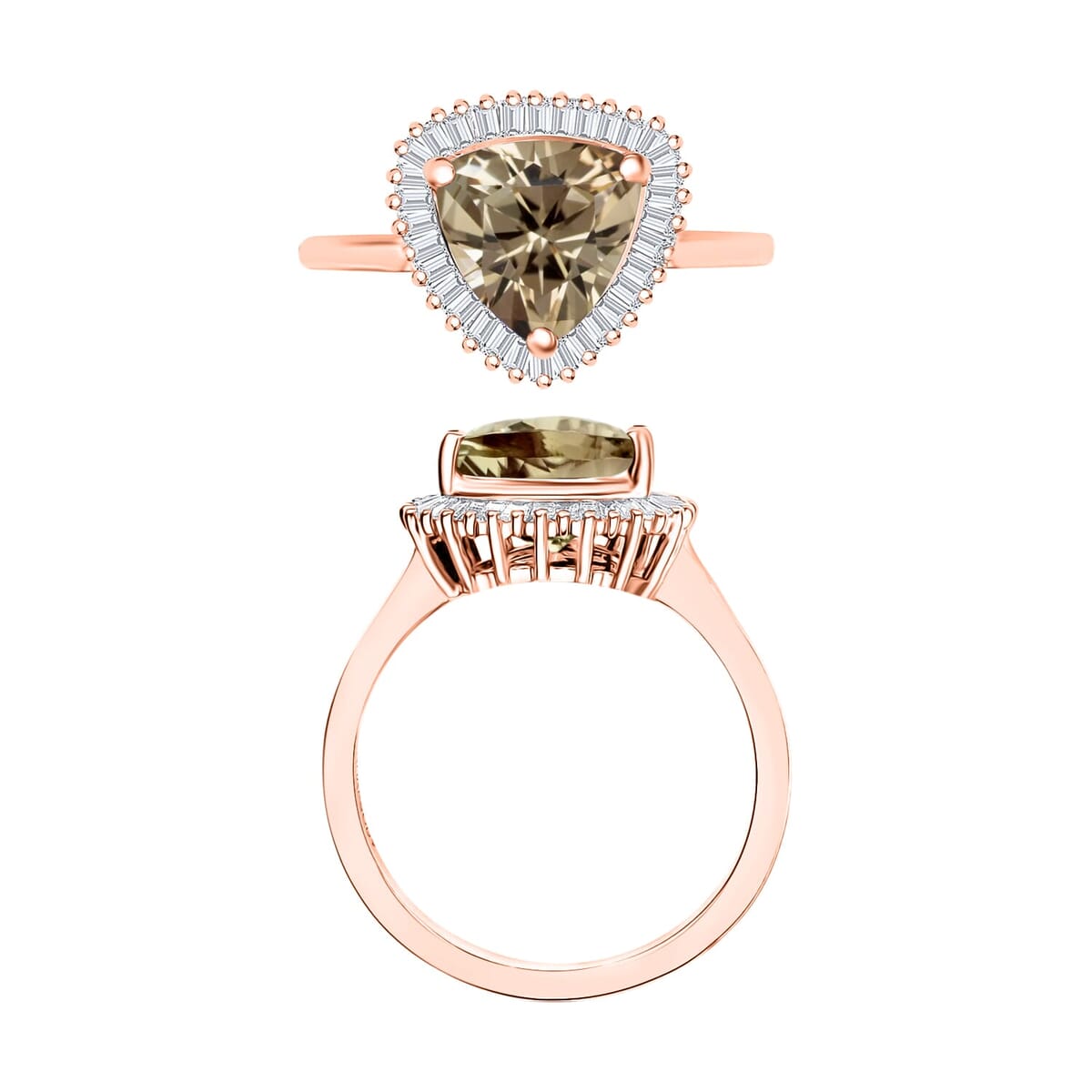 Rhapsody AAAA Turkizite and E-F VS2 Diamond Ring in 18K Rose Gold (Size 7.5) 5.70 Grams 2.51 ctw image number 3