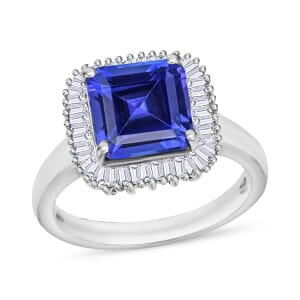 Rhapsody AAAA Tanzanite and E-F VS2 Diamond Ring in 18K White Gold (Size 12.0) 5.80 Grams 2.85 ctw