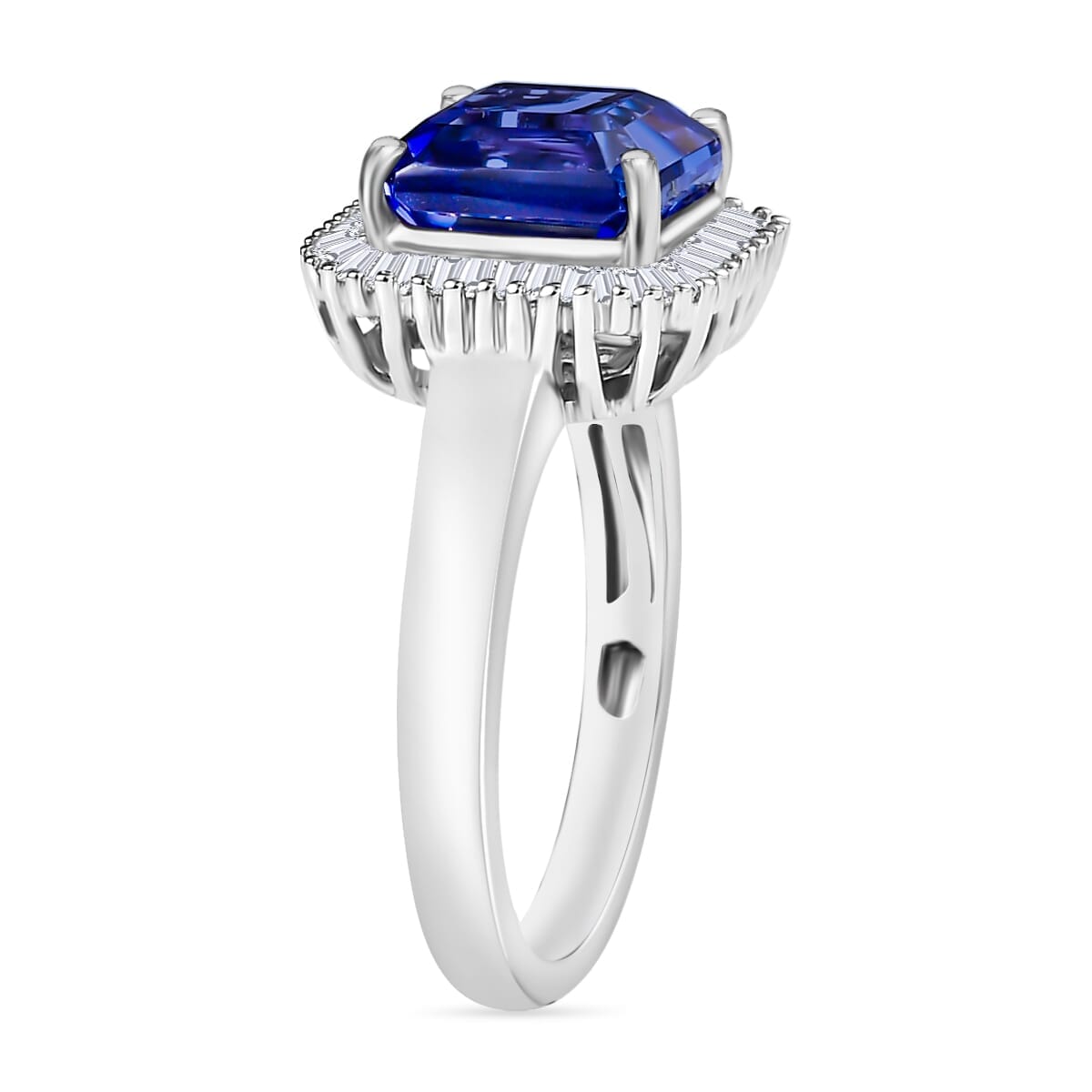Rhapsody AAAA Tanzanite and E-F VS2 Diamond Ring in 18K White Gold (Size 9.0) 5.80 Grams 2.85 ctw image number 2