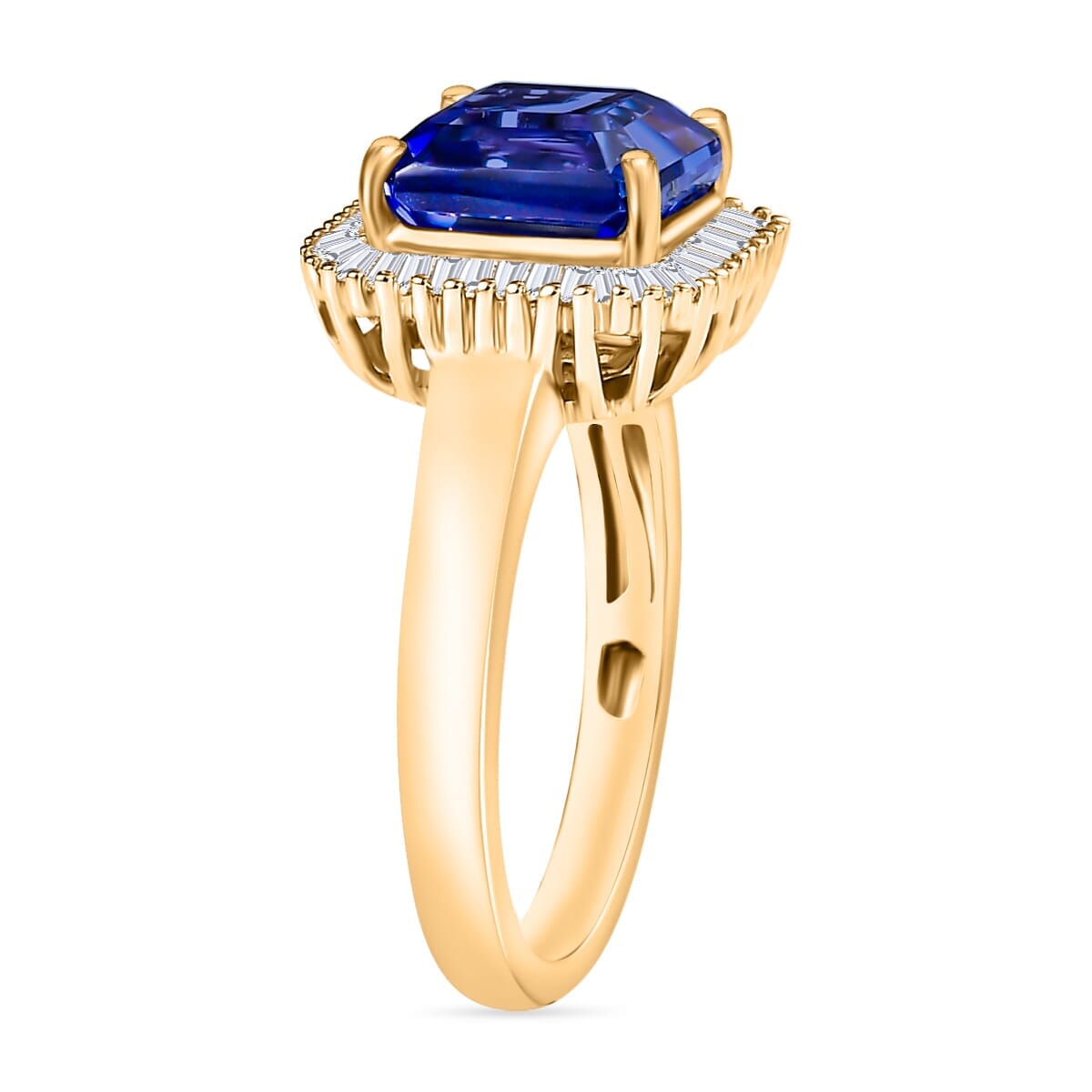 Rhapsody AAAA Tanzanite and E-F VS2 Diamond Ring in 18K Yellow Gold (Size 11.5) 5.80 Grams 2.85 ctw image number 2