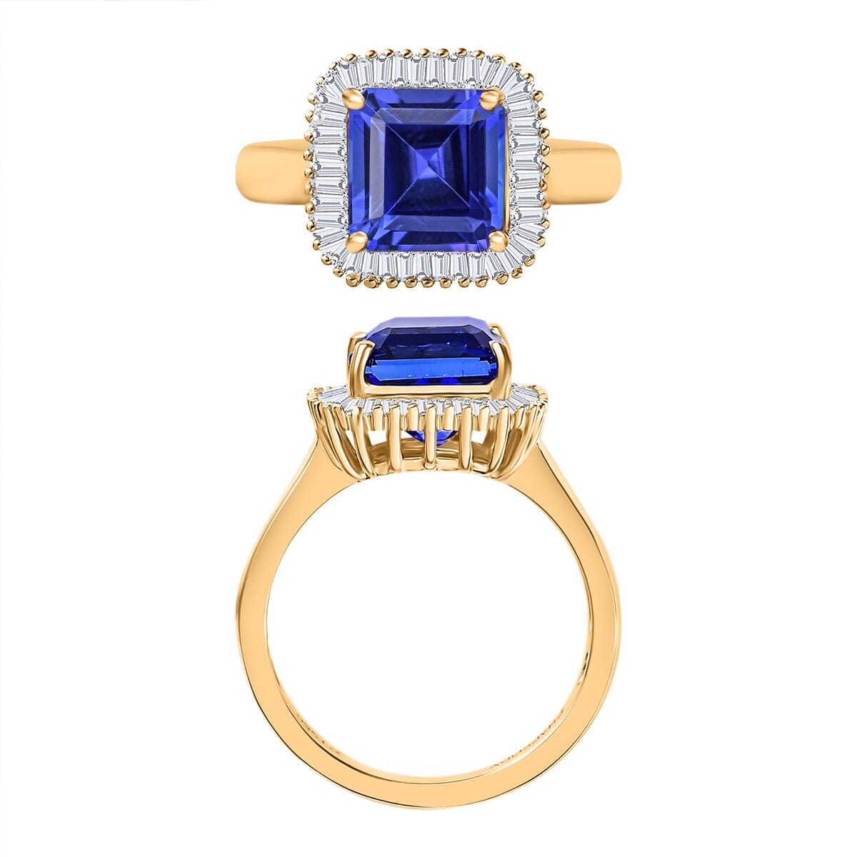 Rhapsody AAAA Tanzanite and E-F VS2 Diamond Ring in 18K Yellow Gold (Size 11.5) 5.80 Grams 2.85 ctw image number 3