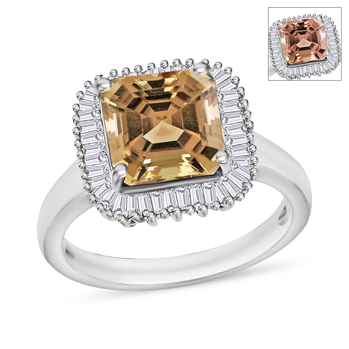 Rhapsody AAAA Turkizite and E-F VS2 Diamond 2.85 ctw Ring in 18K White Gold (Size 10.0) 5.80 Grams image number 0