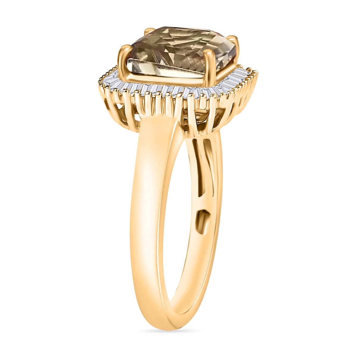 Rhapsody AAAA Turkizite and E-F VS2 Diamond Ring in 18K Yellow Gold (Size 6.0) 5.80 Grams 2.85 ctw image number 2