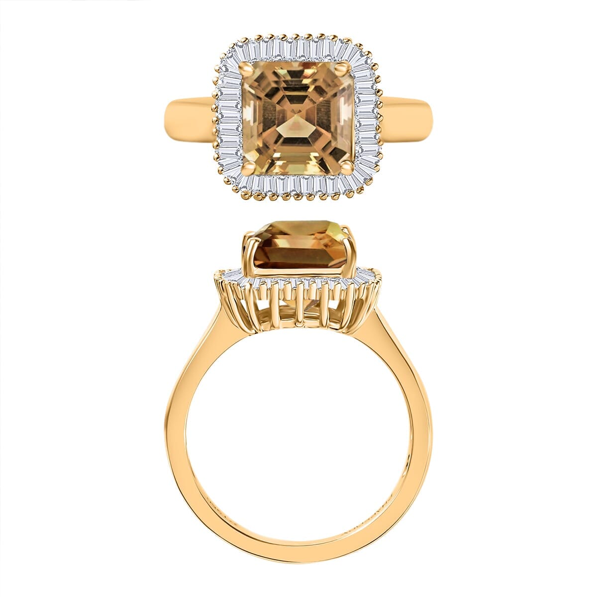 Rhapsody AAAA Turkizite and E-F VS2 Diamond Ring in 18K Yellow Gold (Size 7.5) 5.80 Grams 2.85 ctw image number 3