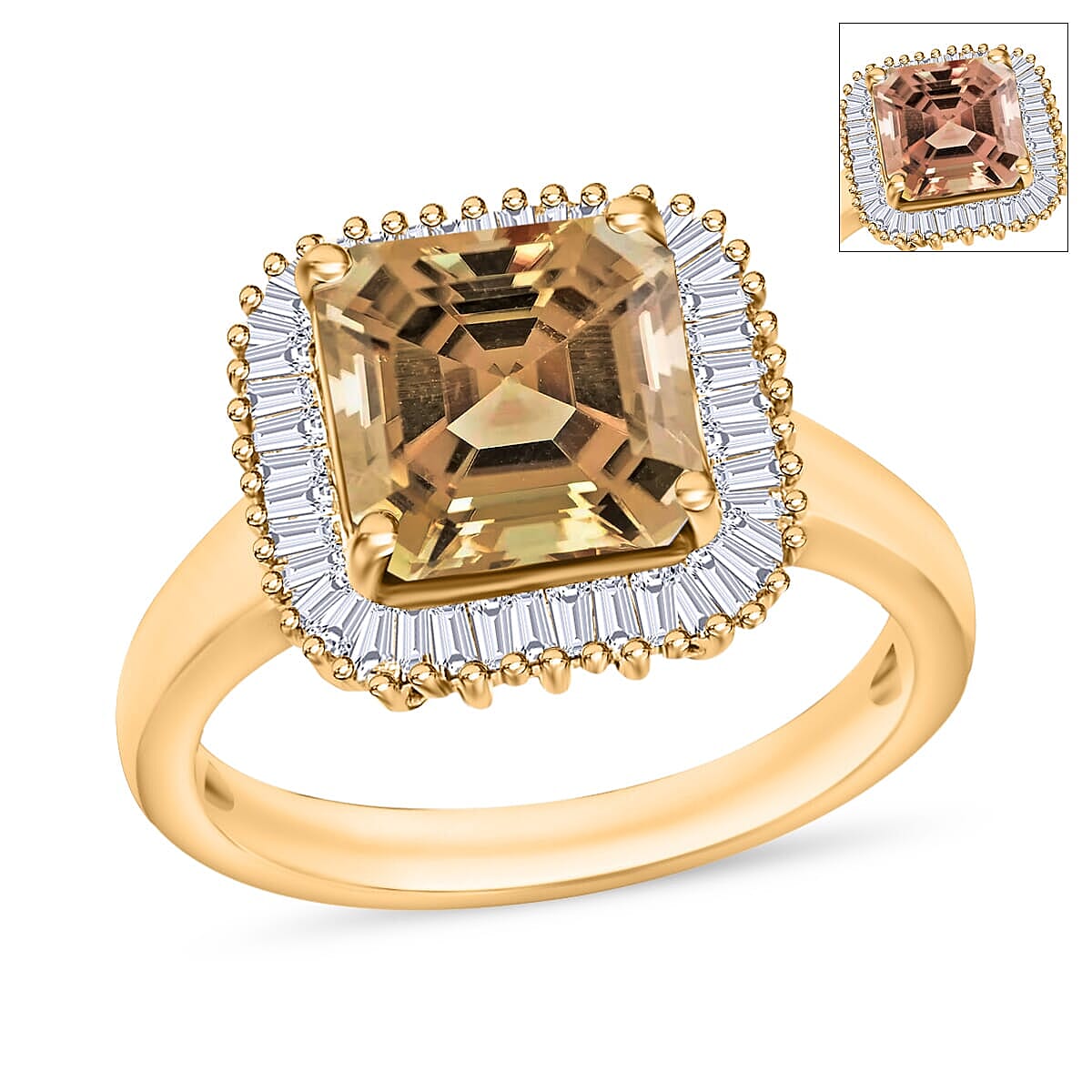 Rhapsody AAAA Turkizite and E-F VS2 Diamond 2.85 ctw Ring in 18K Yellow Gold (Size 9.5) 5.80 Grams image number 0