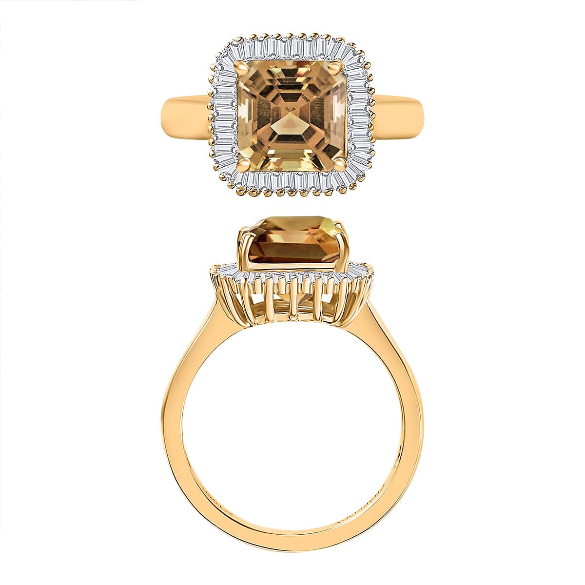 Rhapsody AAAA Turkizite and E-F VS2 Diamond 2.85 ctw Ring in 18K Yellow Gold (Size 9.5) 5.80 Grams image number 3