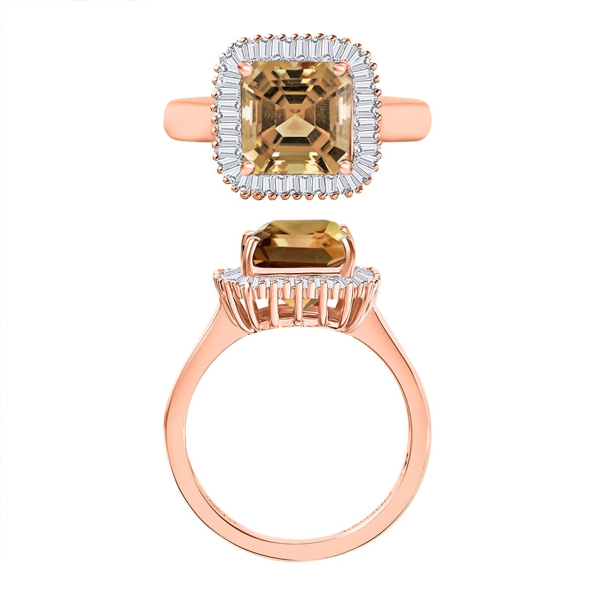 Rhapsody AAAA Turkizite and E-F VS2 Diamond Ring in 18K Rose Gold (Size 6.5) 5.80 Grams 2.85 ctw image number 3