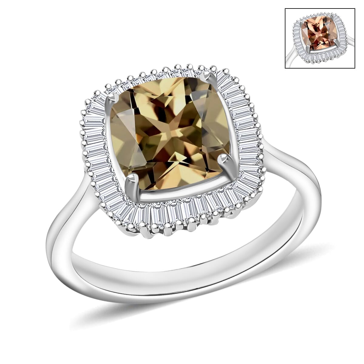 Rhapsody AAAA Turkizite and E-F VS2 Diamond Ring in 18K White Gold (Size 8.0) 5.60 Grams 2.84 ctw image number 0