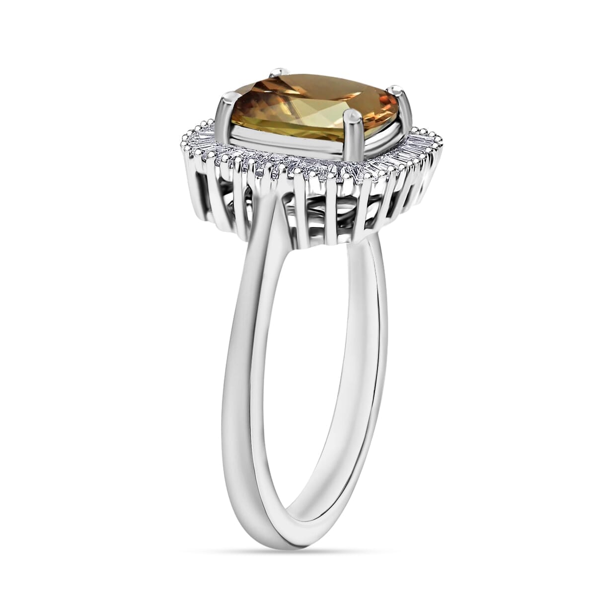 Rhapsody AAAA Turkizite and E-F VS2 Diamond Ring in 18K White Gold (Size 8.0) 5.60 Grams 2.84 ctw image number 2