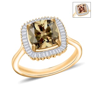 Rhapsody AAAA Turkizite and E-F VS2 Diamond Ring in 18K Yellow Gold (Size 11.5) 5.60 Grams 2.84 ctw