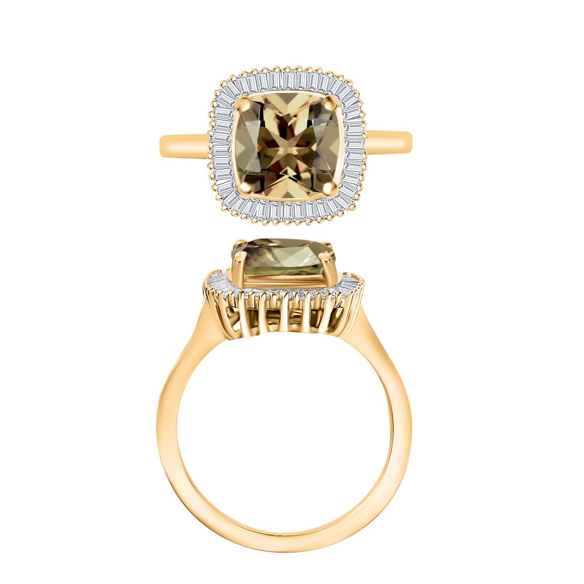 Rhapsody AAAA Turkizite and E-F VS2 Diamond Ring in 18K Yellow Gold (Size 11.5) 5.60 Grams 2.84 ctw image number 3