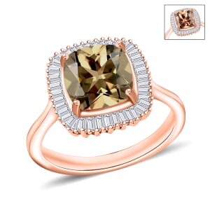 Rhapsody AAAA Turkizite and E-F VS2 Diamond Ring in 18K Rose Gold (Size 9.0) 5.60 Grams 2.84 ctw