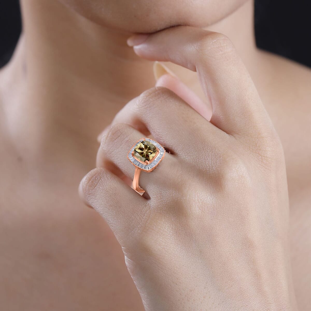 Rhapsody AAAA Turkizite and E-F VS2 Diamond Ring in 18K Rose Gold (Size 9.0) 5.60 Grams 2.84 ctw image number 1