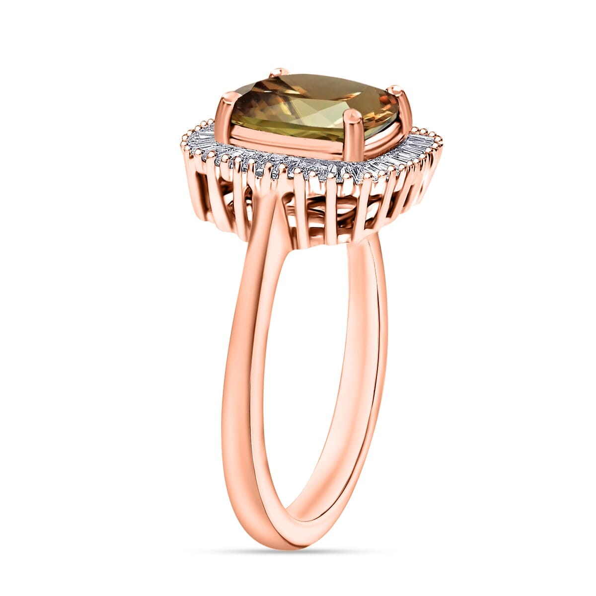 Rhapsody AAAA Turkizite and E-F VS2 Diamond Ring in 18K Rose Gold (Size 9.0) 5.60 Grams 2.84 ctw image number 2