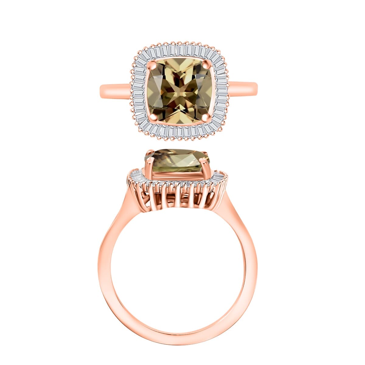 Rhapsody AAAA Turkizite and E-F VS2 Diamond Ring in 18K Rose Gold (Size 9.0) 5.60 Grams 2.84 ctw image number 3