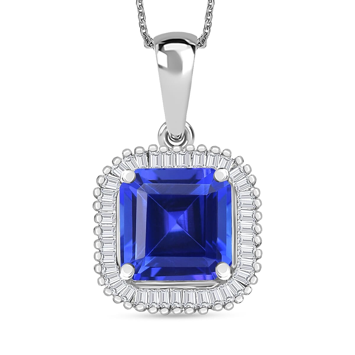 Rhapsody AAAA Tanzanite and E-F VS2 Diamond 2.84 ctw Pendant in 18K White Gold image number 0