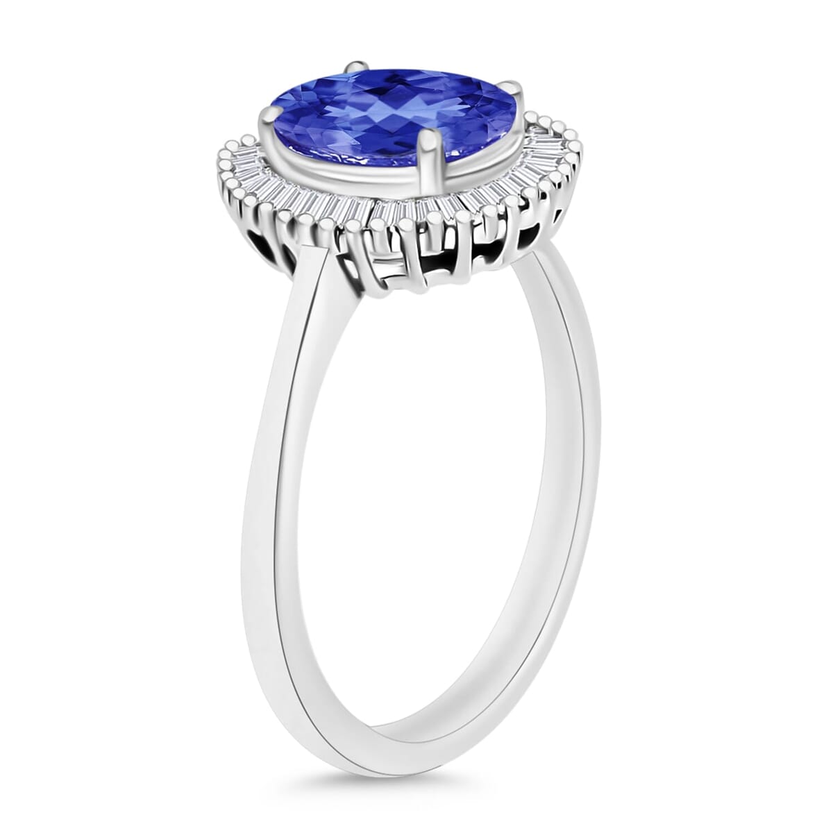 Rhapsody AAAA Tanzanite and E-F VS2 Diamond Ring in 18K White Gold (Size 8.0) 5 Grams 1.71 ctw image number 2