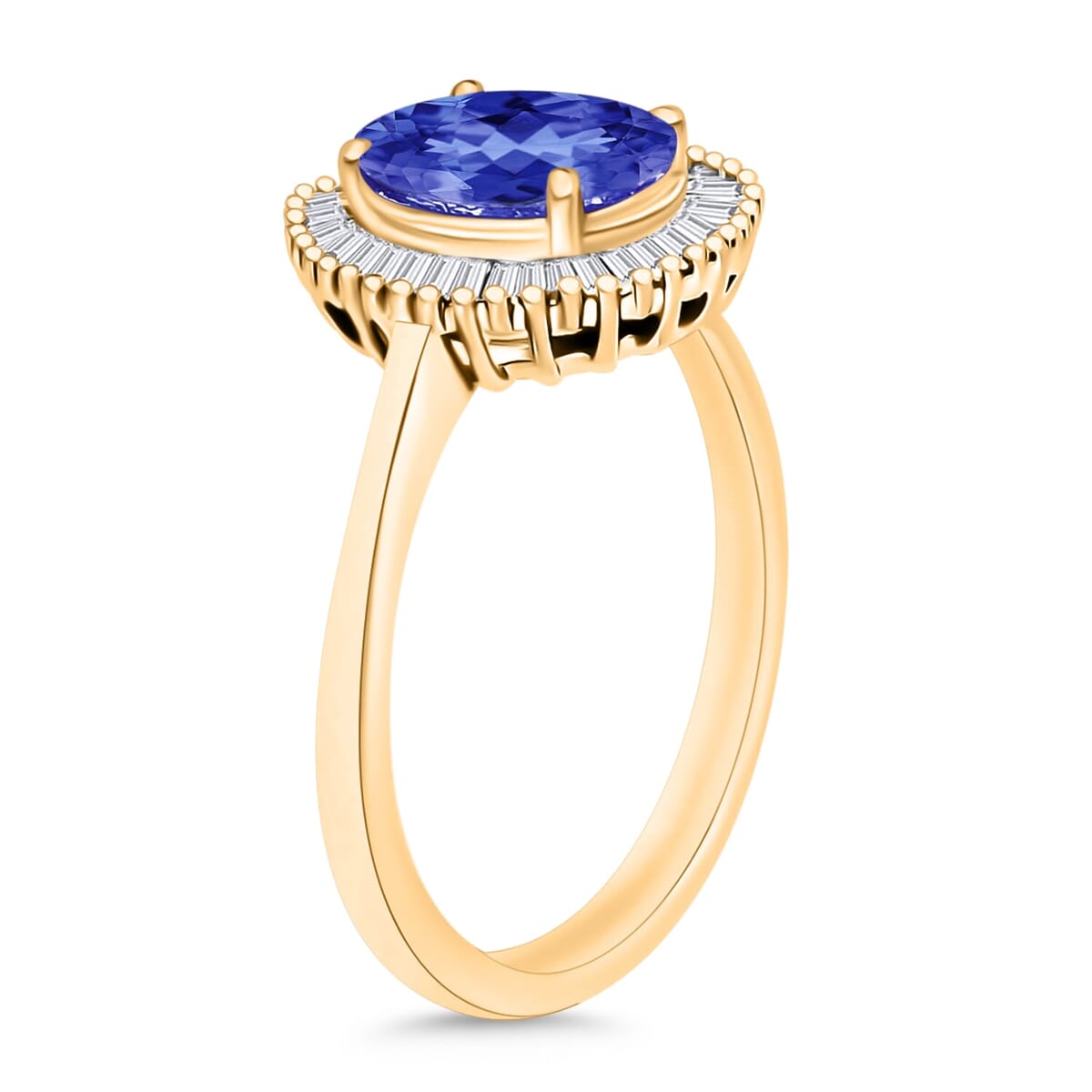 Rhapsody AAAA Tanzanite and E-F VS2 Diamond Ring in 18K Yellow Gold (Size 11.0) 5 Grams 1.71 ctw image number 2