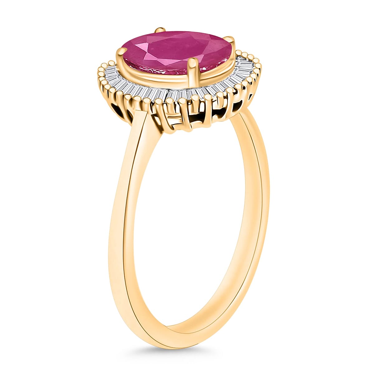 Rhapsody AAAA Mozambique Ruby and E-F VS2 Diamond Ring in 18K Yellow Gold (Size 10.5) 1.90 ctw image number 2