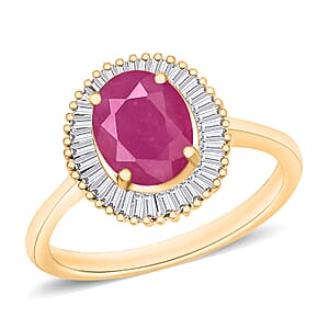 Rhapsody AAAA Mozambique Ruby and E-F VS2 Diamond Ring in 18K Yellow Gold (Size 6.0) 1.90 ctw