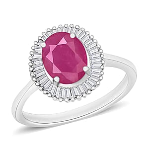 Rhapsody AAAA Mozambique Ruby and E-F VS2 Diamond Ring in 18K White Gold (Size 7.0) 1.96 ctw