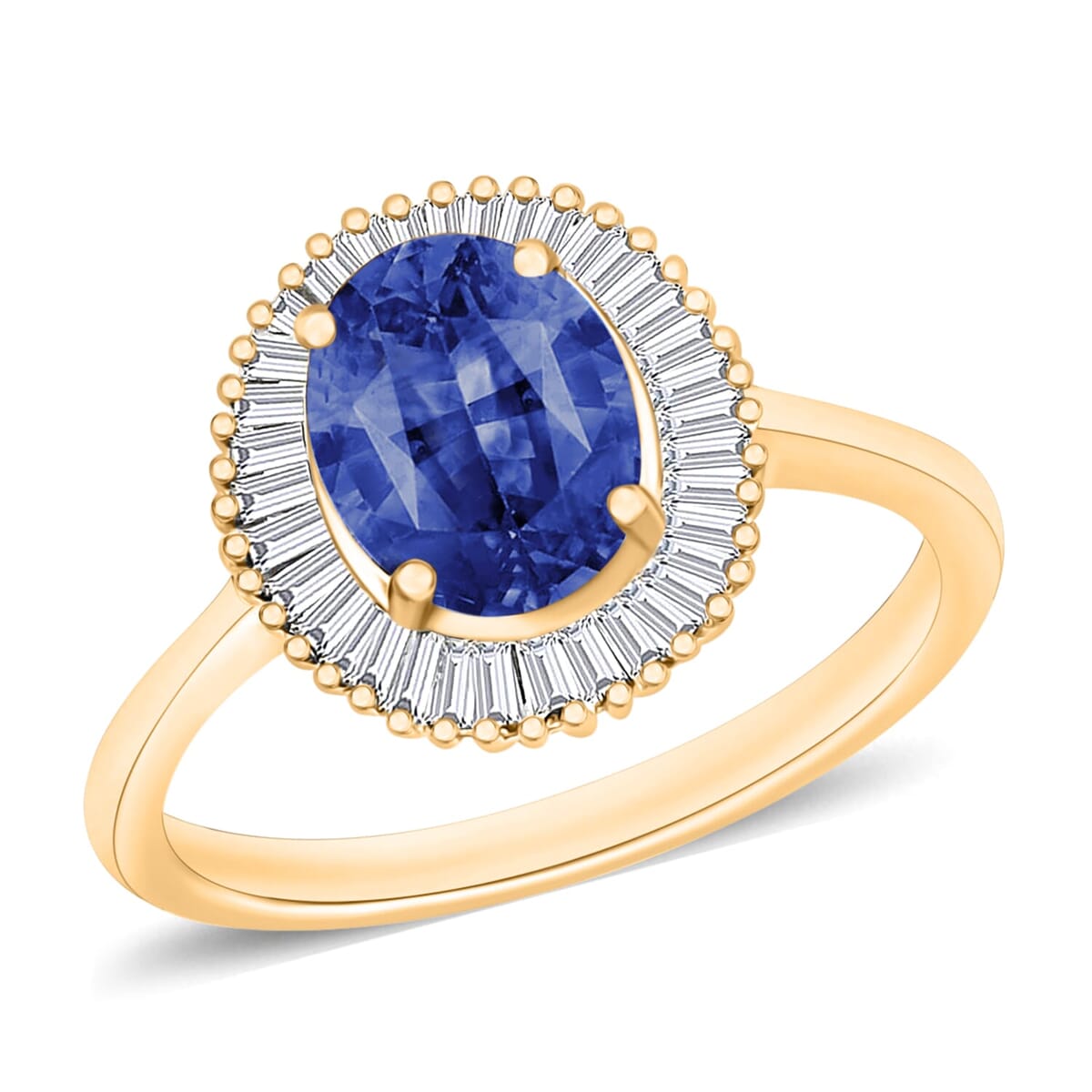 Rhapsody AAAA Ceylon Blue Sapphire and E-F VS2 Diamond Ring in 18K Yellow Gold (Size 9.0) 5 Grams 1.76 ctw image number 0
