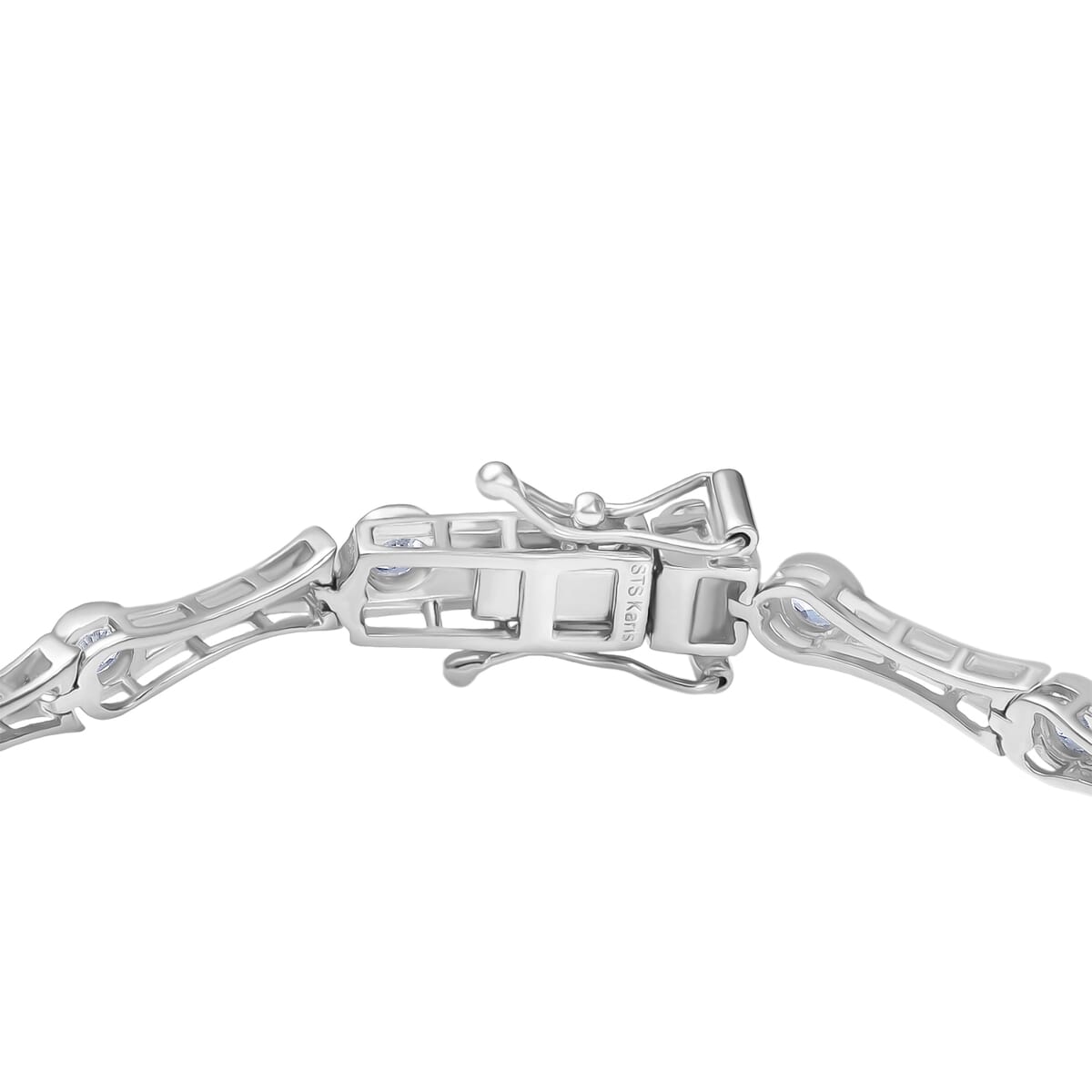 Karis White Zircon 2.60 ctw Bamboo Bracelet in Platinum Bond (8.00 In) image number 3