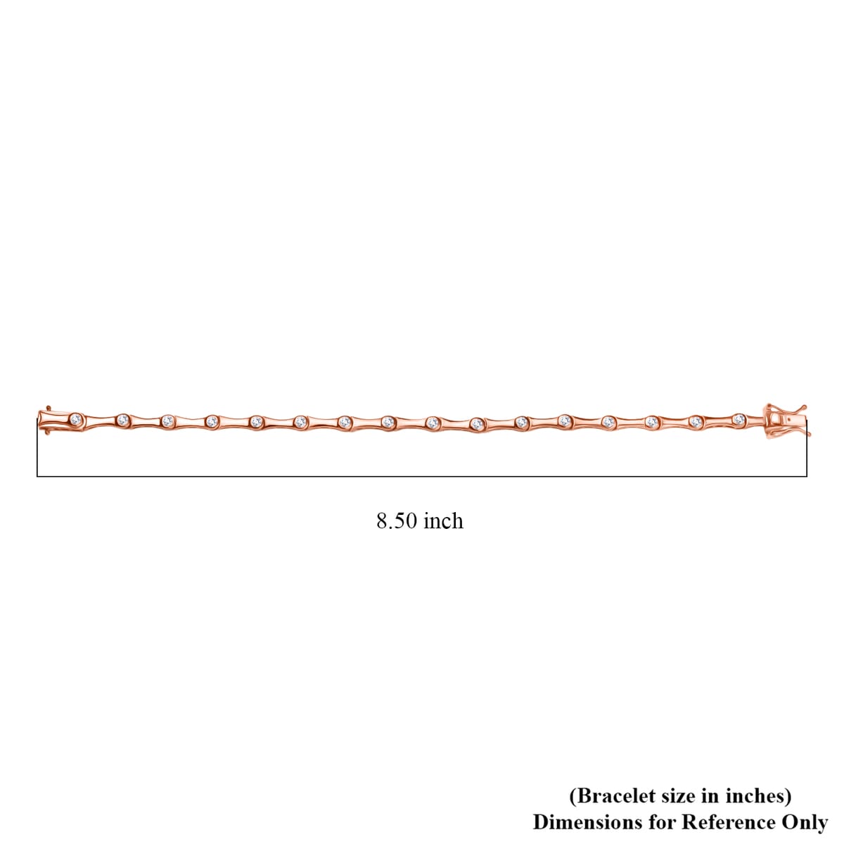 Karis White Zircon 2.60 ctw Bamboo Bracelet in 18K RG Plated (8.00 In) image number 4
