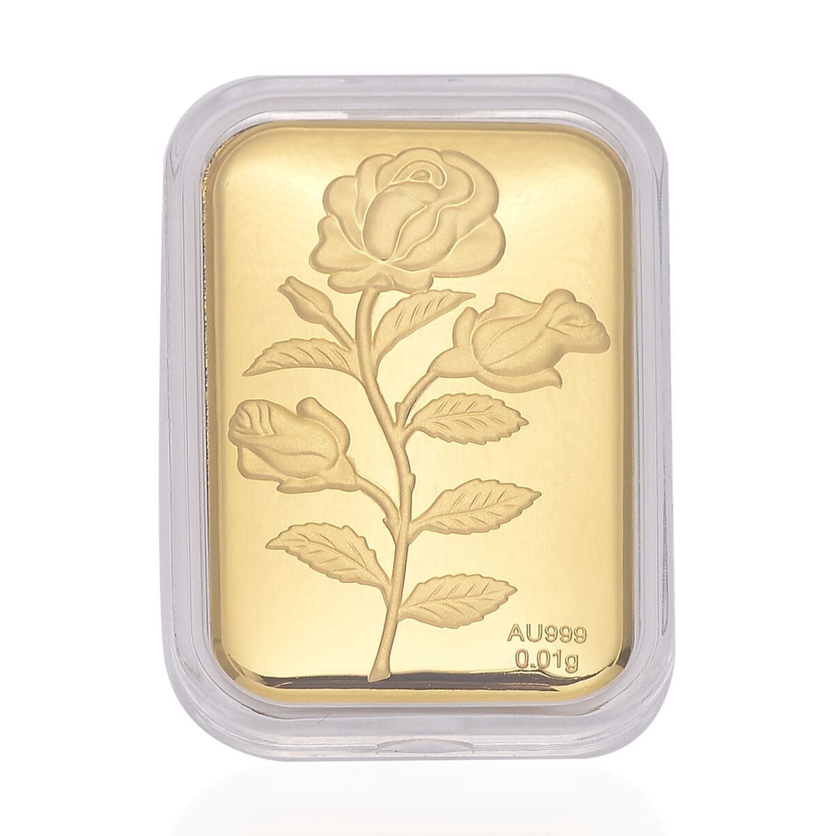 24K Golden Rose Flower Emboss Sheet 31x45.5mm 10mg image number 0