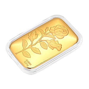 24K Golden Rose Flower Emboss Sheet 31x45.5mm 10mg