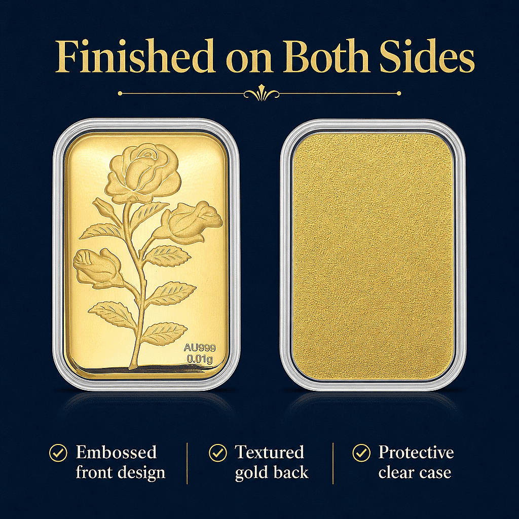 24K Golden Rose Flower Emboss Sheet 31x45.5mm 10mg (Del. in 10-12 Days) (Del. In 10-12 Days)