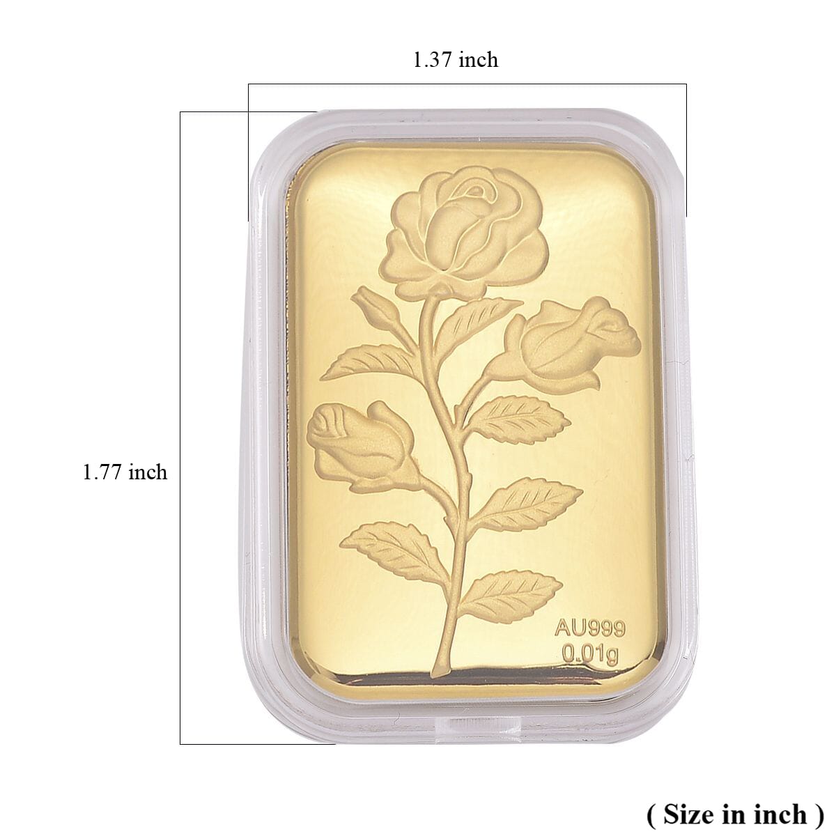 24K Golden Rose Flower Emboss Sheet 31x45.5mm 10mg image number 4