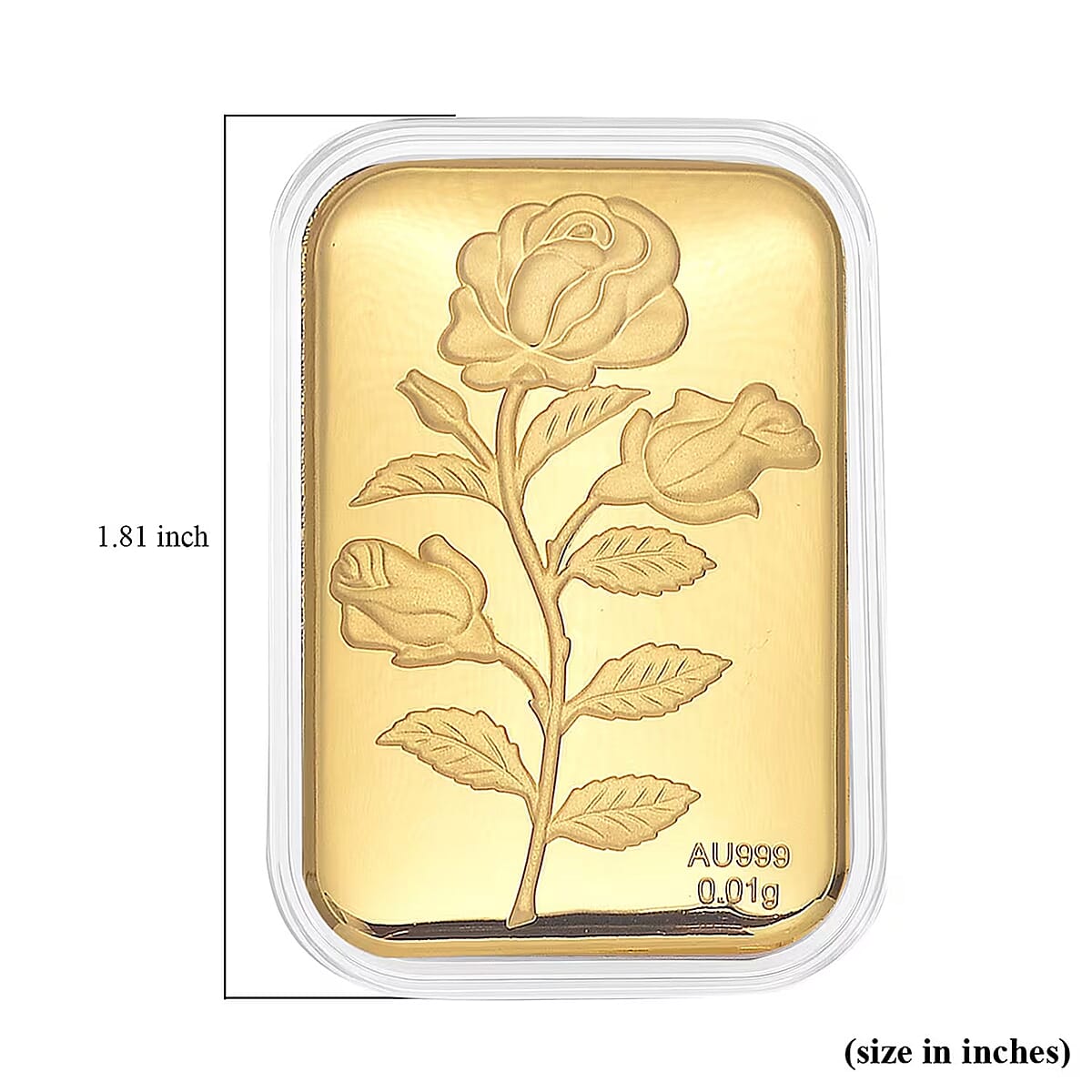 24K Golden Rose Flower Emboss Sheet 31x45.5mm 10mg (Del. in 10-12 Days) image number 5
