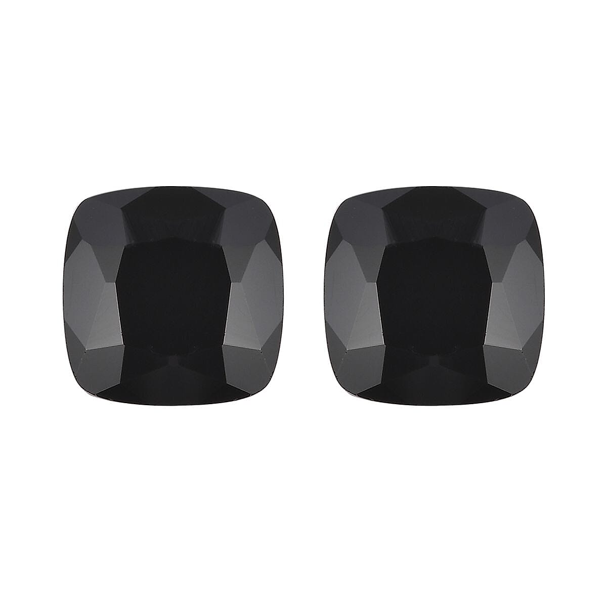 Set of 2 Thai Black Spinel (Cush 6x6 mm) 2.14 ctw Loose Gemstone